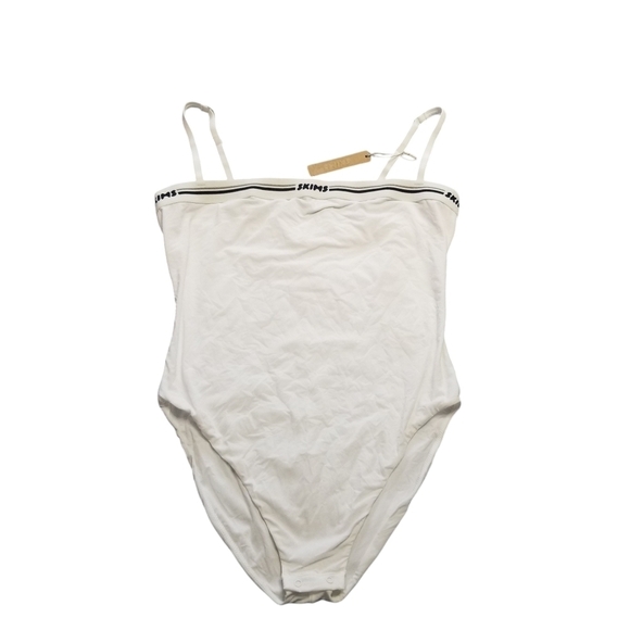 SKIMS FITS EVERYBODY LOGO Brief Bodysuit Marble White Xlarge NWT - Picture 2 of 6